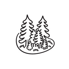 Obraz premium Minimalist halftone pattern featuring stylized evergreen tree silhouettes on a clean white backdrop Vector