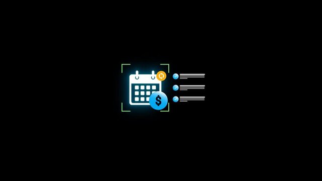 Subscription Billing Cycle Concept with Calendar and Recurring Payment Loop video clip