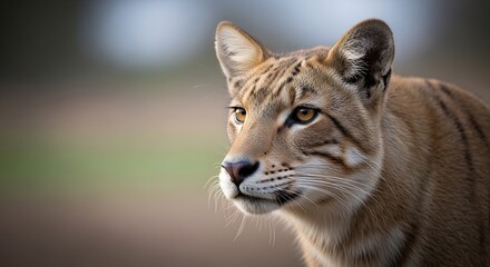 Obraz premium Close up portrait of a lynx showcasing fur details and focused gaze
