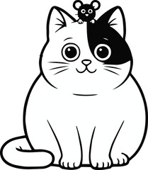Fototapeta premium cat mouse vector illustration cartoon character with spots