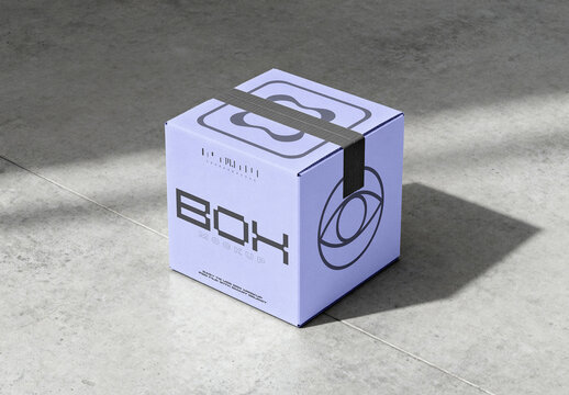 Shipping Box Mockup with Tape Seal