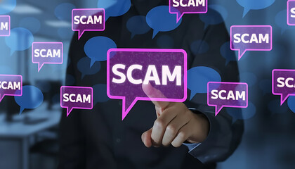 Obraz premium Cybersecurity Awareness: Identifying and Preventing Online Scams and Digital Fraud in the Modern Workspace