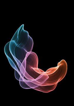 Ethereal glow emerging from infinite deep black space, creating subtle, flowing, undefined abstract energy forms, subtle, minimal, dramatic