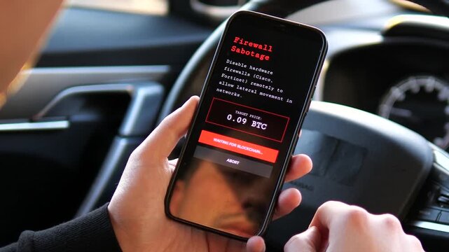 Close-up of Hacker Ordering Account Hijack with Bitcoin. Cinematic shot of illegal hacking interface on smartphone. User pays in BTC for account access. High-impact footage for tech-focused