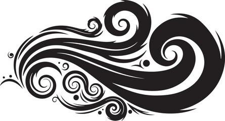 Fototapeta premium Elegant swirling black lines on white background illustration design
