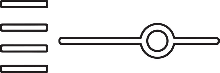Obraz premium Minimal black horizontal slider with circular handle and indicator lines