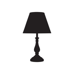 Obraz premium Table lamp silhouette isolated on white background.