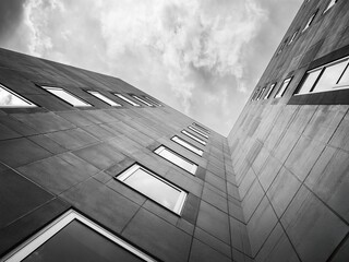 Building exterior window pattern Low angle view Geometric Architecture details