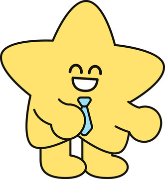 넥타이 입고 안내하는 별 캐릭터