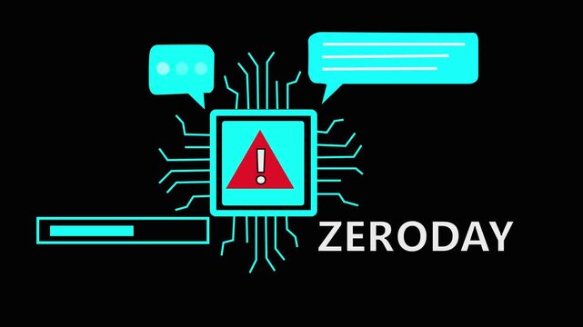 Cyber security zero-day threat detection and digital protection footage. Modern internet safety, virus defense and high tech security background loop .4k