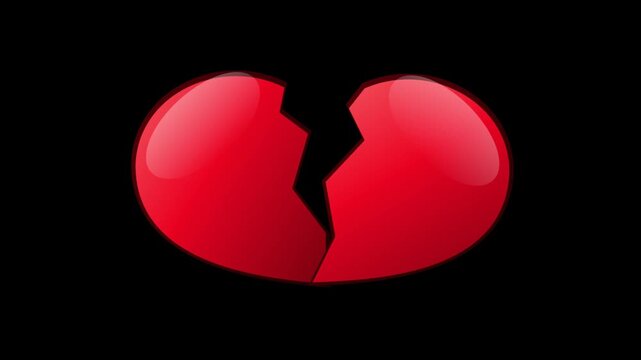 Single Object - Red Broken Heart Illustration