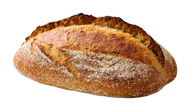 Delicious freshly baked rustic artisan sourdough bread loaf with a beautiful golden crust
