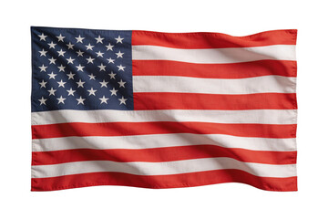 Obraz premium American flag waving in the wind, set against a transparent background. Waving American flag on a transparent background, symbolizing patriotism
