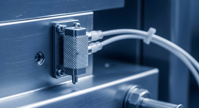 Machined Connector on Metal Panel