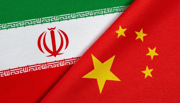 Iran and China flags side by side