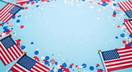 Obraz premium Celebrate labor day with patriotic cheer and american flags