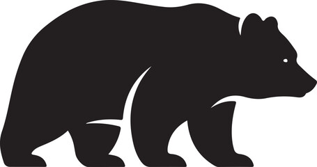Fototapeta premium Bear Strong Silhouette Vector Icon.