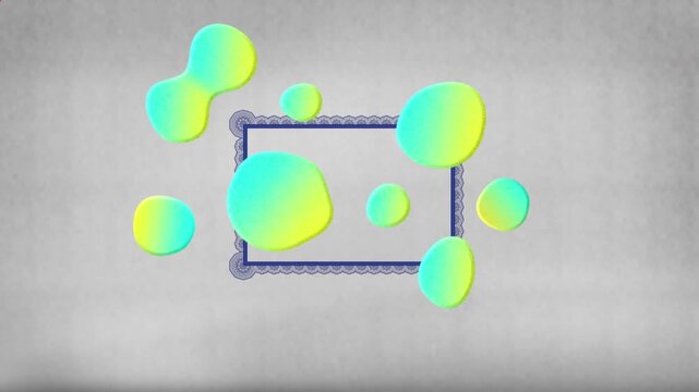Animation of shapes moving over frame