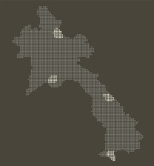 Obraz premium Laos Dotted Map in Earthy Brown and Gold Luxury Gradient Vector with Glowing Spots