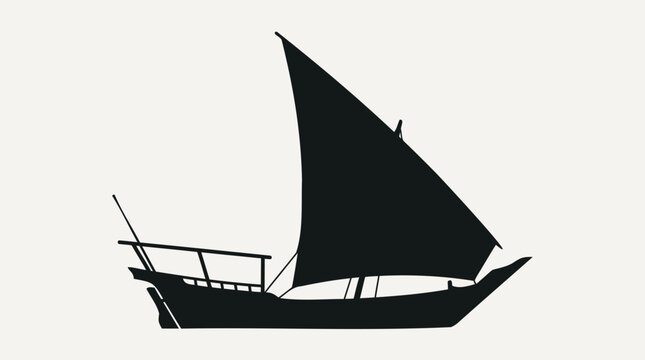 Elegant silhouette of a classic sailing vessel, evoking ancient sea voyages, trade, and cultural journeys across historical waters