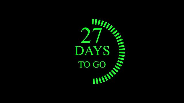 53 days to go, 53 days count animation, 53 days in a month, 53 days left count time display with numbers. business, sale, promotion concept. number of days left until special events, sale 4k video