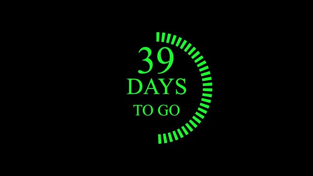 77 days to go, 5 days count animation, 77 days in a month, 77 days left count time display with numbers. business, sale, promotion concept. number of days left until special events, sale 4k video