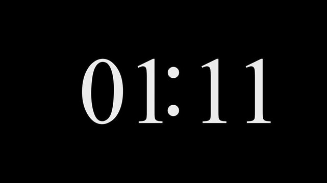 1 minute 22 seconds countdown. one Minute 22 seconds Clock countdown animation Timer Countdown. Countdown 1 minutes 22 seconds 4k video