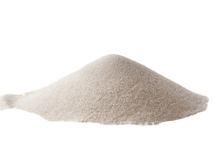 A perfectly isolated heap of fine light beige sand or granular powder, ideal for construction, beach, or material texture designs PNG © Diego