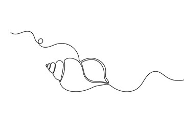 Obraz premium Abstract seashell continuous line illustration for minimalist home decor design