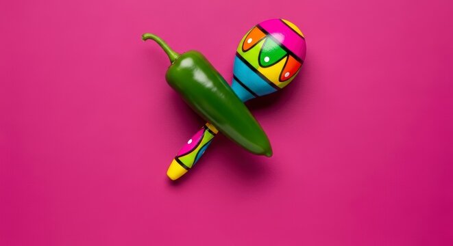 Vibrant Jalape?o and Maraca Instrument.