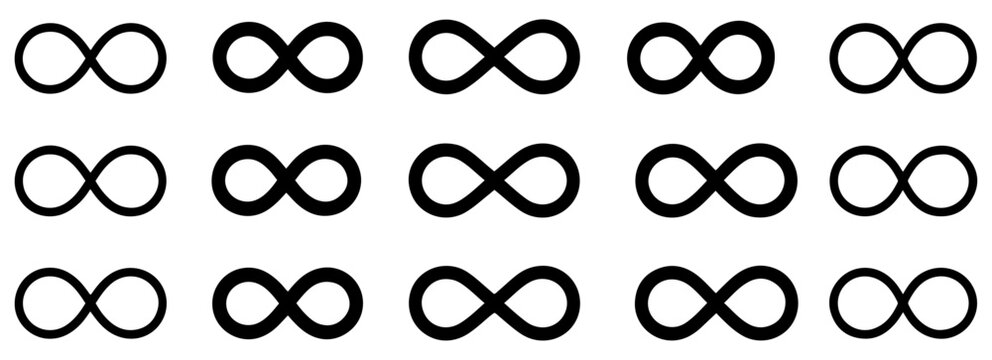 infinity loop icon set endless symbol vector