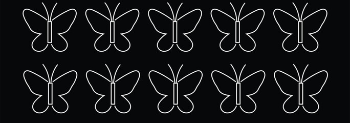 Butterfly icon vector set. Insects sign collection. Nature symbol or logo © Hike studio 9