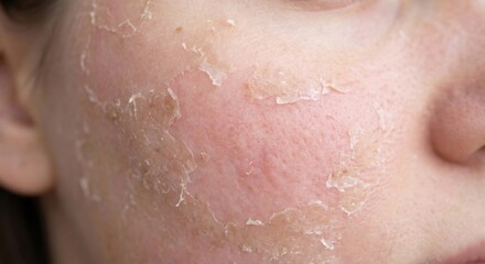 Fototapeta premium Macro of skin peeling after chemical peel treatment