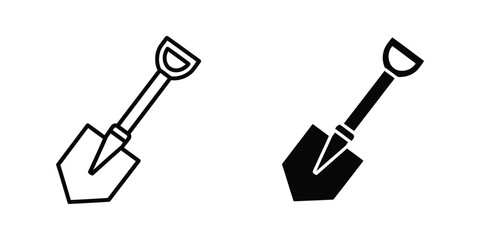 Two contrasting shovel designs with different handle and blade styles shown side by side © Kalam
