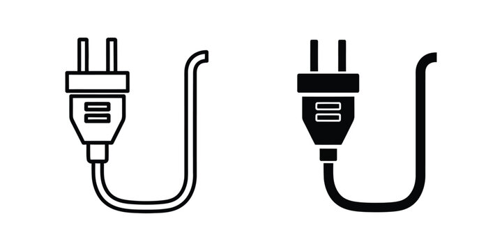 Comparison of two different electrical plug types with attached cords