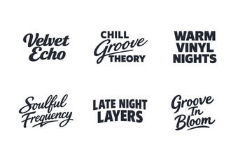 Obraz premium A Creative Display of Stylized Typography Highlighting Music Themes and Vibes for Vinyl Nights, Chill Grooves, and Soulful Experiences