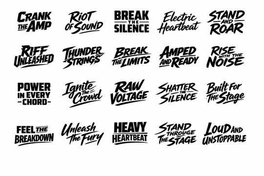 Dynamic Typography: A Collection of Bold, Energizing Phrases Reflecting the Spirit of Music and Performance.