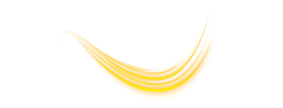 Golden wavy light line glows on black abstract background. Smooth motion curves create dynamic futuristic effect. Ideal for tech, startup, or sci-fi visuals.