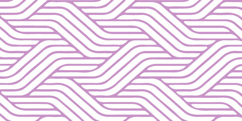 Fototapeta premium Modern Seamless Geometric Weave Pattern. Purple and White Abstract Interlocking Lines Background. Minimalist Vector Op-Art Illustration for Wallpaper, Textile, and Graphic Design. vector illustration