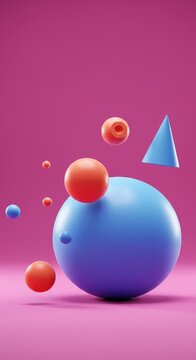 Abstract colorful geometric shapes floating in a digital void representing conceptual thought, complexity reduction, and innovative design, communication, abstract, cube