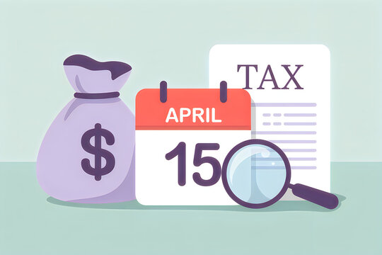 A conceptual illustration of the united states tax filing deadline on the fifteenth of april day