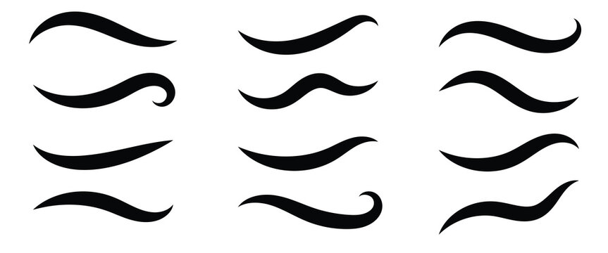 Typographic swash and swooshes tails. Retro swishes and swashes for athletic typography, logos, baseball font eps 10. Isolated on white background.
