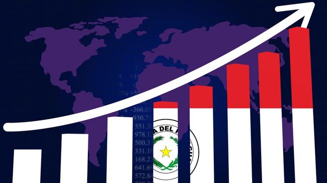 Paraguay Economic Ascent: A visual representation of Paraguay's economic progress and growth trajectory, symbolized by an upward-trending chart with a world map backdrop.