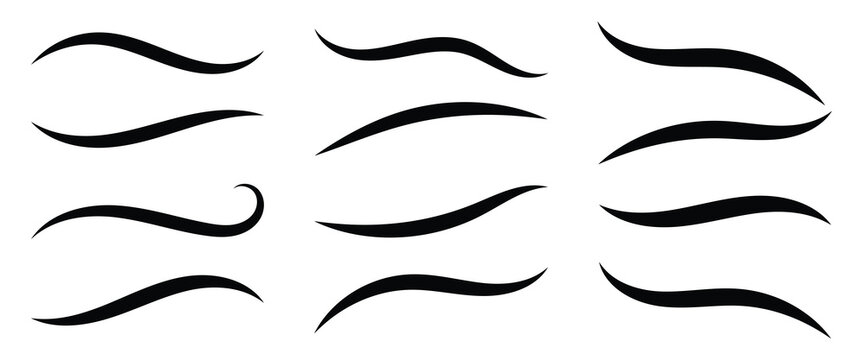 Swoop and swish black vector line on white background. Swoop and swish with swirl tail. vector illustration. eps10. For baseball , basketball logo design.
