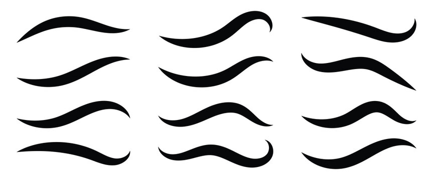 collection of curly swishes, swashes, swoops. Calligraphy swirl. swash and swoosh tails icon set. vector illustration eps 