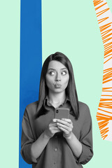 Image 3d zine vertical collage of happy hipster girl guy dance weekend disco vintage occasion enjoy...