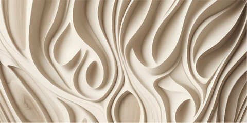 Fototapeta premium Soft flowing silk and satin fabric texture in brown, white, and golden tones with a smooth luxurious wave pattern background