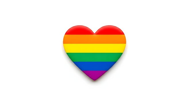 Rainbow heart symbol, LGBTQ pride icon, colorful heart shape, gay pride flag