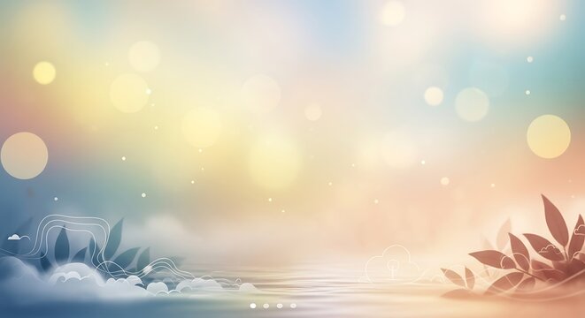 ultra detaile spring landscape,morning mist illuminated by sunrise suitable for templates quotes soft color