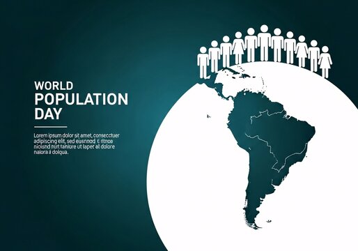 Vector illustration of people standing on south america for world population day awareness campaigns and educational materials globally